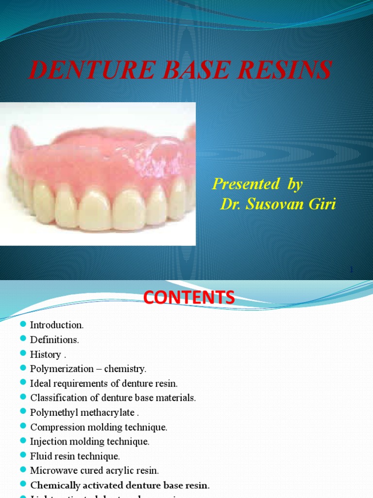Denture Base Resins PDF Poly(Methyl Methacrylate) Dentures