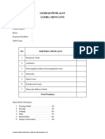 Form Penilaian Lomba Menyanyi