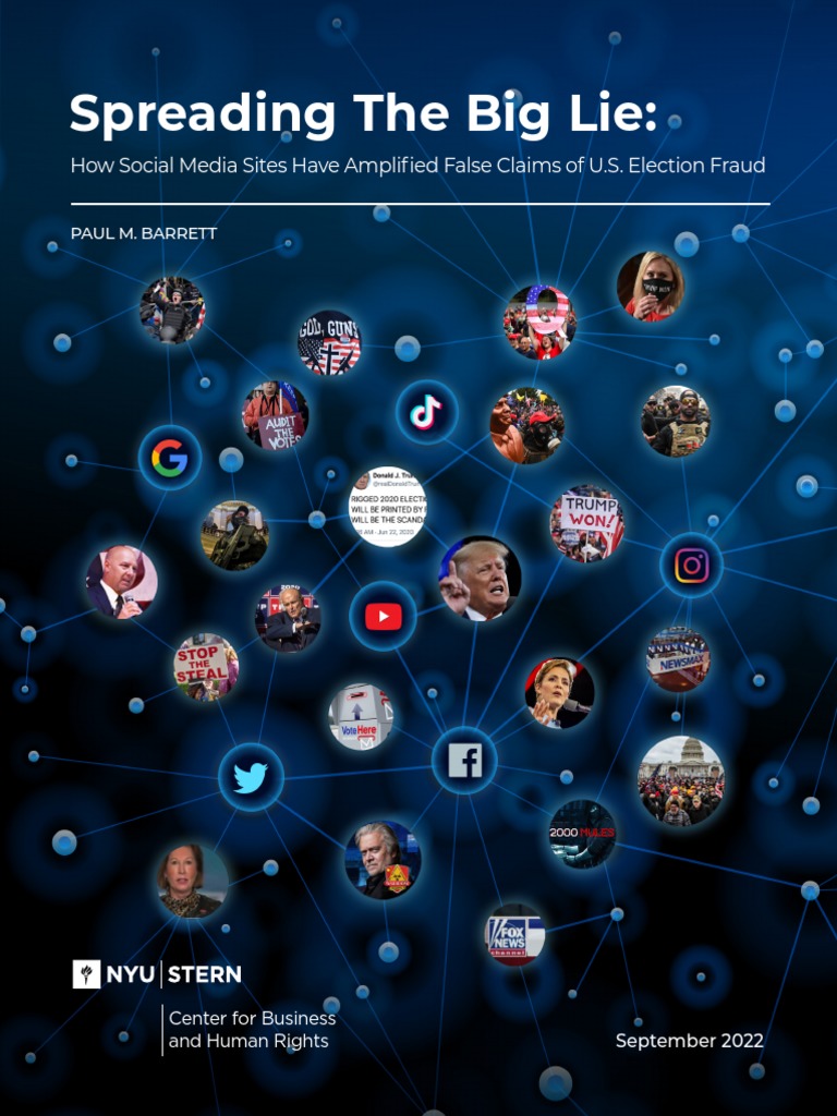 Spreading The Big Lie Social Media Sites Report NYU | PDF | Facebook ...