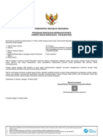 Pemerintah Republik Indonesia Perizinan Berusaha Berbasis Risiko NOMOR INDUK BERUSAHA: 1503220037992