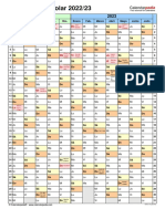 Calendario Escolar 2022 2023 Vertical 1 Pagina