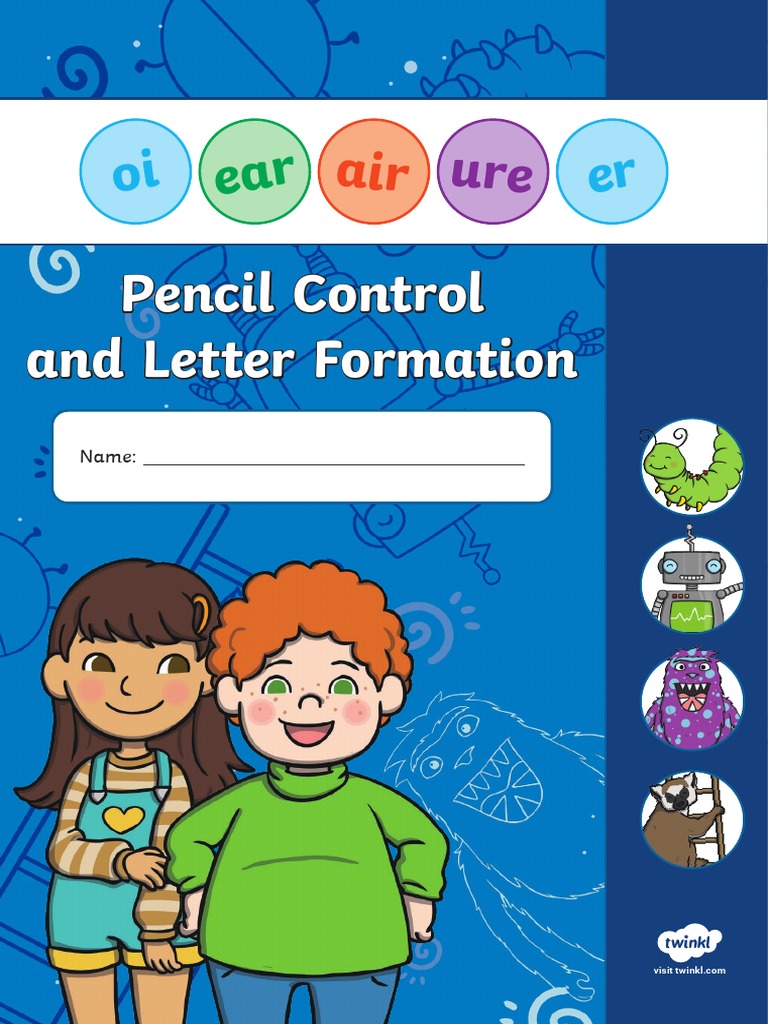 Oi Ear Air Ure Er Pencil Control and Letter Formation Activity Booklet ...
