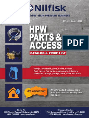2020 Nilfisk Parts Accessories Catalog, PDF, Pump