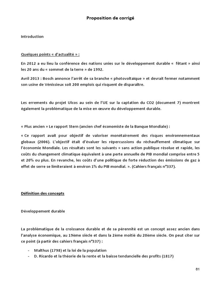 Conciliation marché et développement durable | PDF | Développement ...