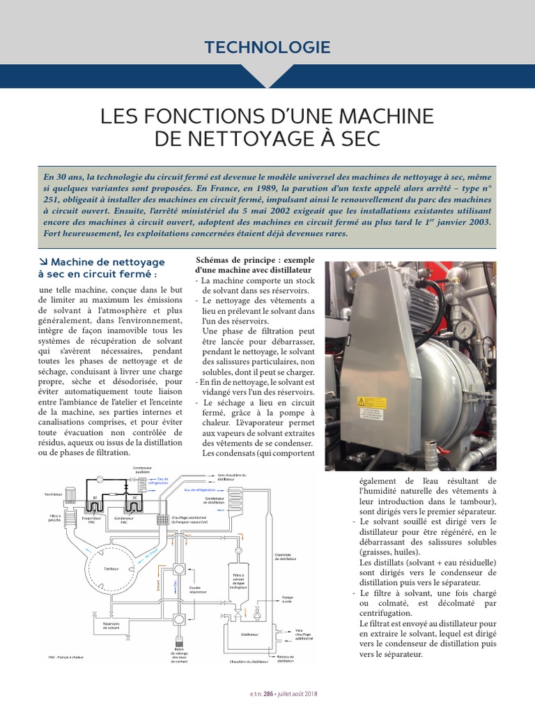 Fonctionnement des machines à sec | PDF | Filtration | Recyclage