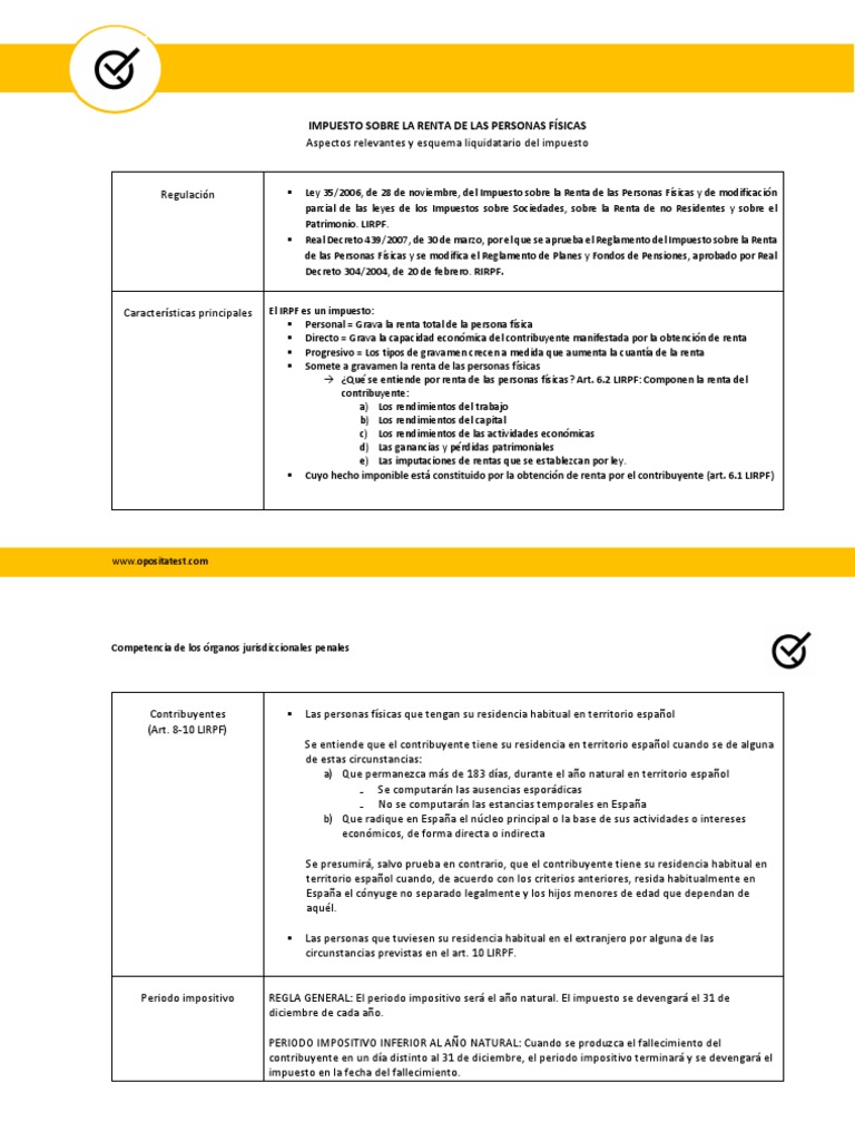 Aspectos Clave del IRPF en España | PDF | Impuestos | Impuesto sobre la ...