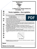 Instituto Cidades 2015 Prefeitura de Sobral Ce Tecnico Legislativo Area Legislativa Prova