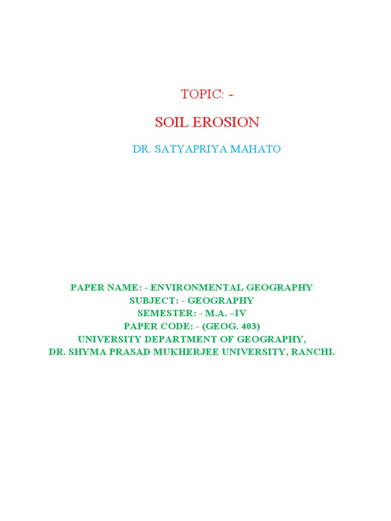 Soil+Erosion | PDF | Erosion | Soil