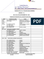 PLAN DE CONTINGENCIA SEMANA DEL 19 AL 23 DE SEPTIEMBRE 2022