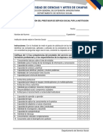 Formato de Evaluación Del Prestador de Servicio Social Por La Institución