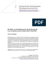 Die Rolle Von Paralleltexten Für Die Förderung Des Leseverstehens Im Universitären Daf-Unterricht