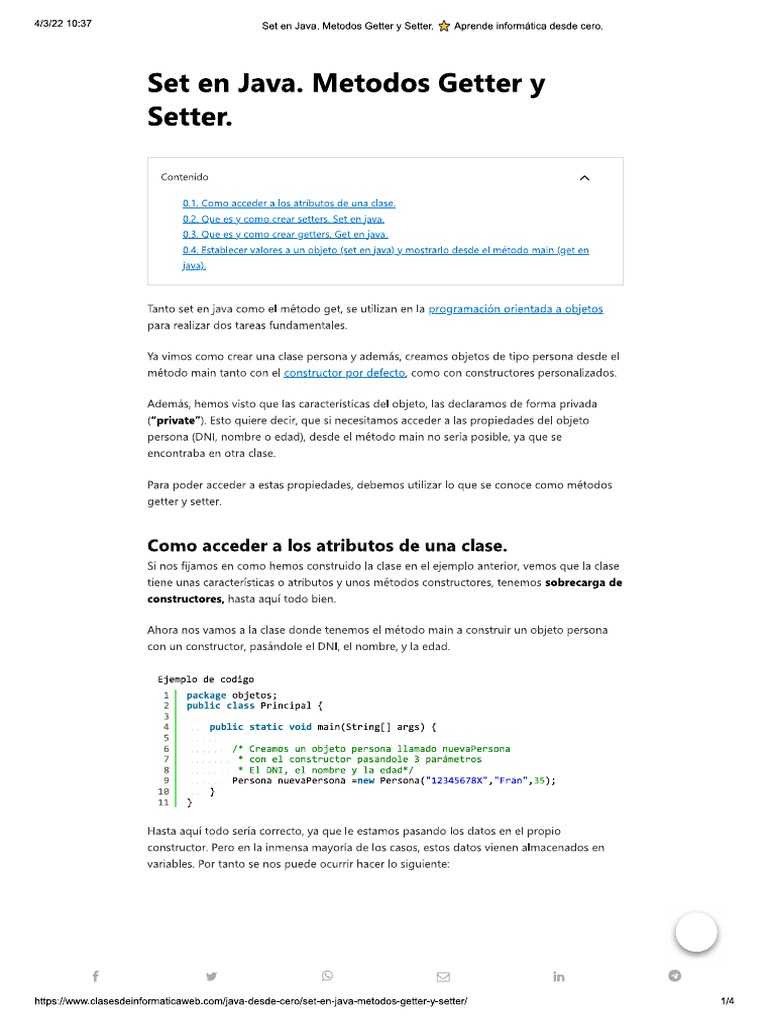 Setters y Getters en Java | PDF