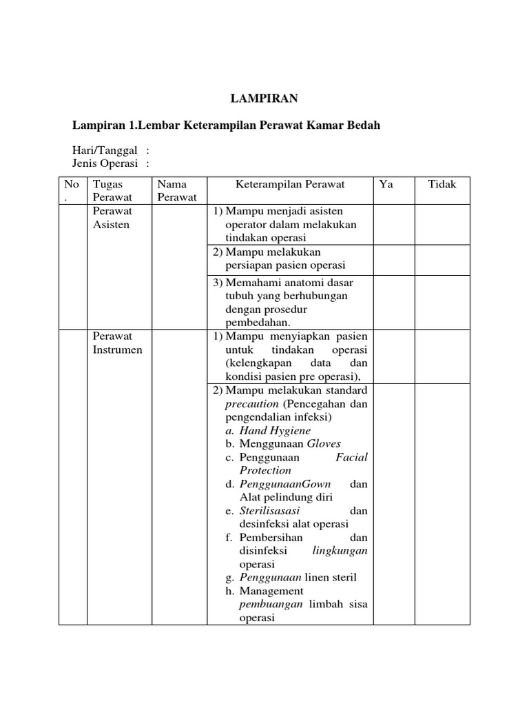 Keterampilan Perawat Kamar Bedah Pdf