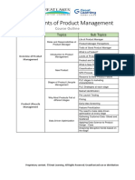 Fundamentals of Product Management - Course Outline