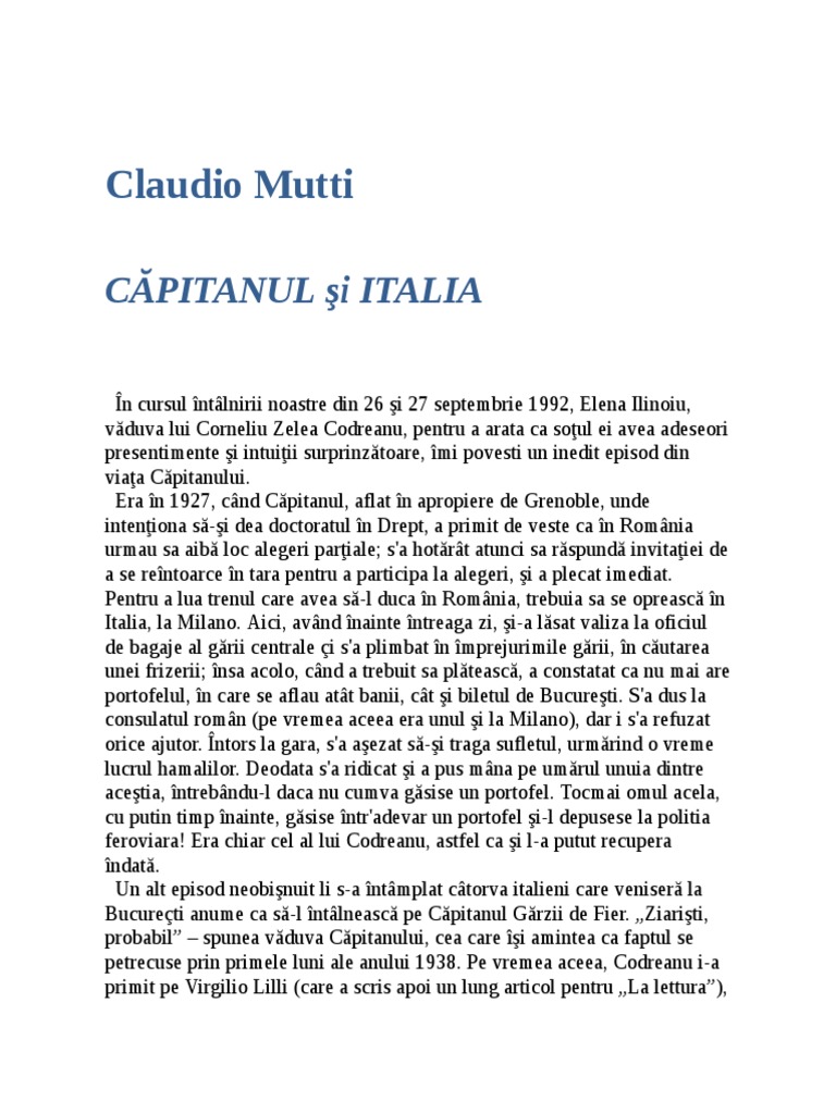 Claudio Mutti (Corneliu Zelea Codreanu) | PDF