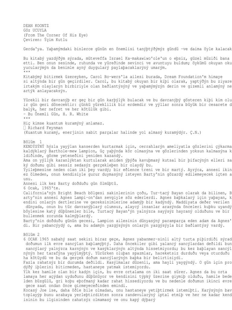 Dean Koontz Goz Ucuyla