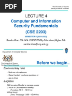 CSE2203 - Lecture 4 - Modern Cryptography and Cryptographic Mechanisms