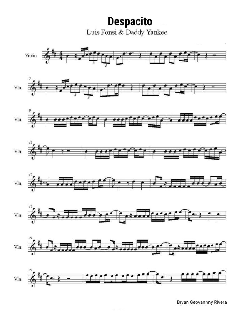 Despacito Partitura Violín PDF