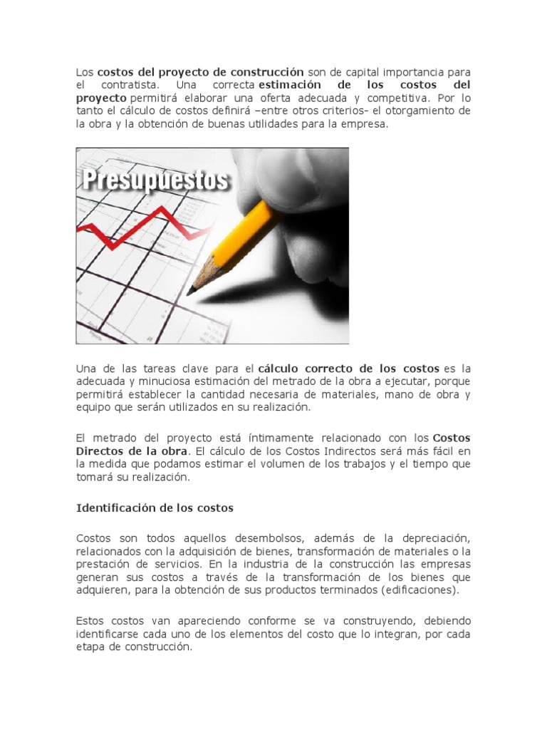 Costos en Proyectos de Construccion | PDF | Costo | Economias