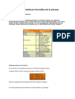 Représentations formelles de la phrase