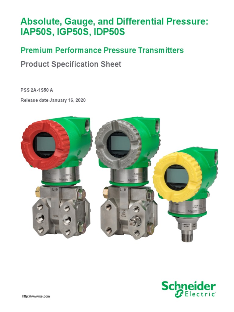 Pss 2a1s50a F Premium Performance PDF Pressure Measurement