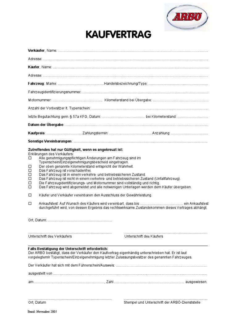 kaufvertrag