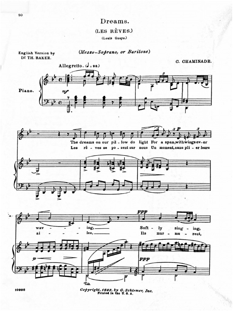Dreams Les Rêves Chaminade2 PDF