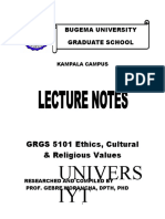 Lecture Notes - Ethics Culture and Religious Values For Graduate SCH-2020-2021
