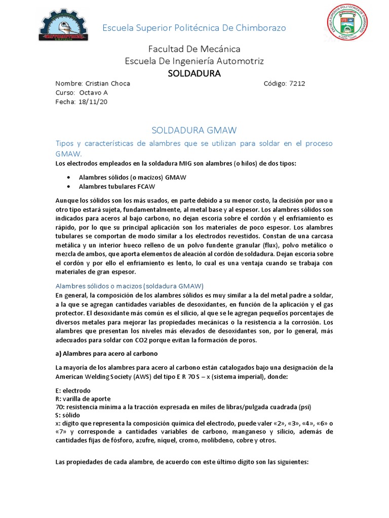 Soldadura GMAW | PDF | Soldadura | Construcción