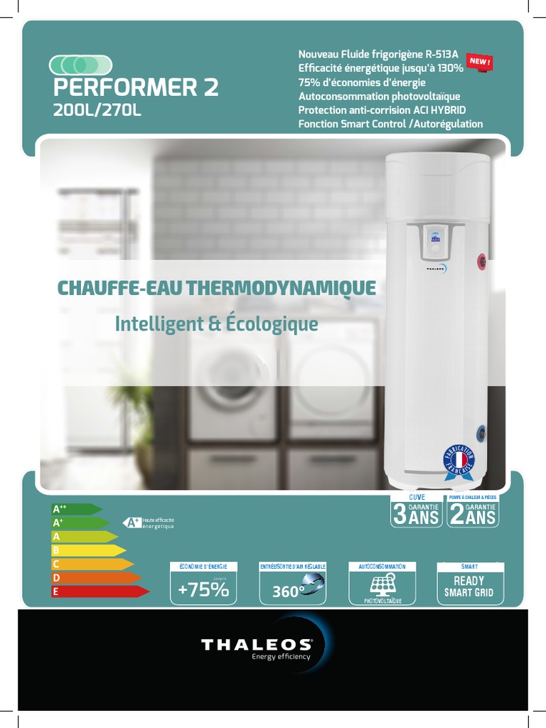 Chauffeeau thermodynamique Performer 2 PDF Énergie solaire — free download