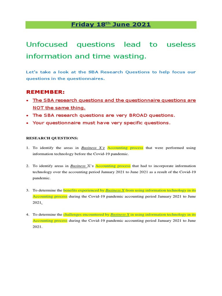 Creating Focused Accounting Questionnaires | PDF | Questionnaire
