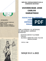 La Pérdida y El Deterioro Del Bien Mueble. Diversos Supuestos.