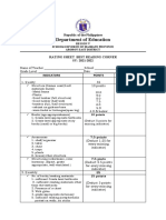 Reading Rubrics