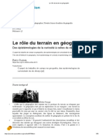 Le Rôle Du Terrain en Géographie