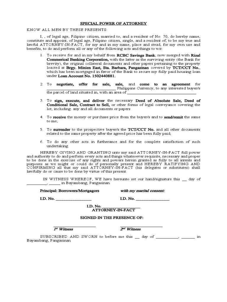 Spa Land Transfer Papio | PDF | Power Of Attorney | Mortgage Law