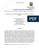 Actividad Física en Ambientes Laborales Virtuales para La Salud Fisica y Psicologica Del Trabajador