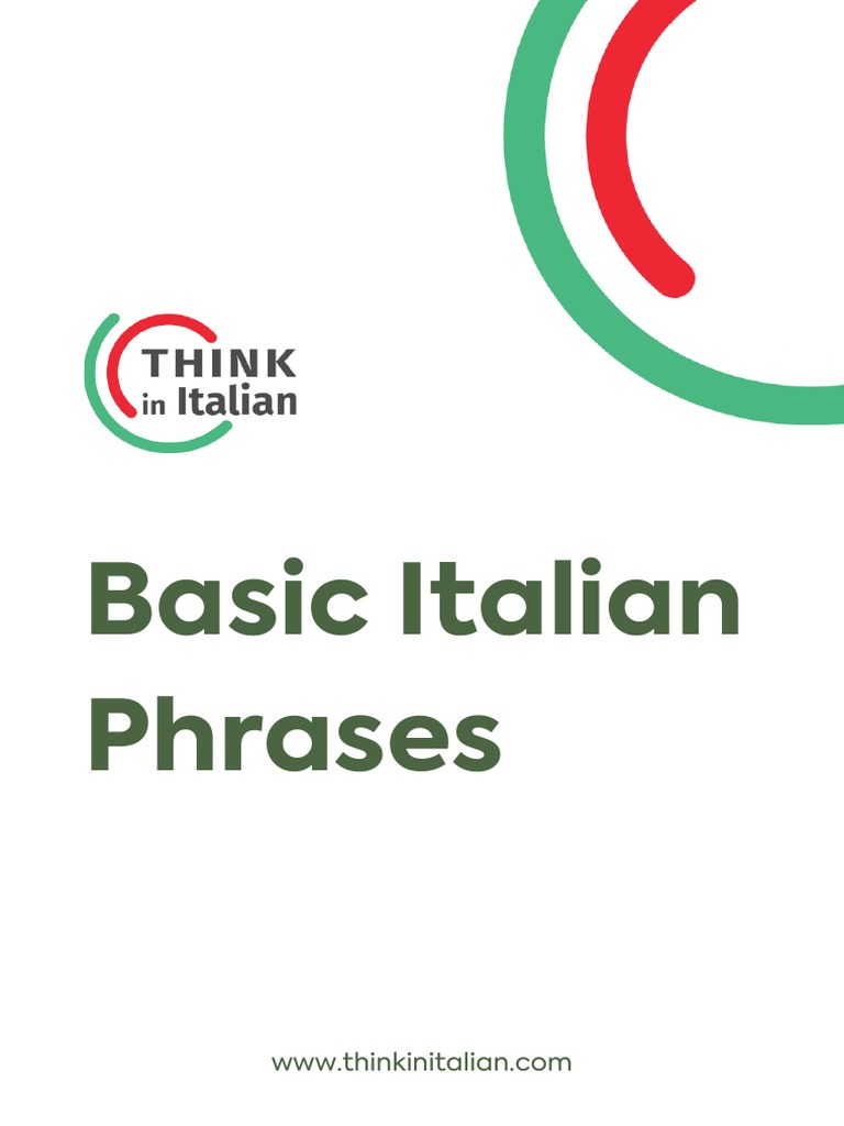 Essential Italian Phrases for Beginners | PDF | Linguistic Morphology ...