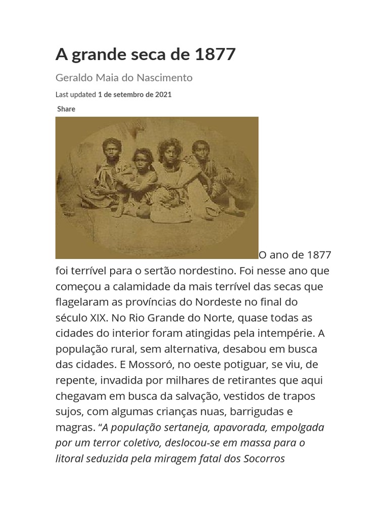 A Grande Seca de 1877 em Mossoró | PDF | História