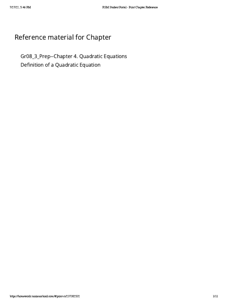 RSM Quadratics | PDF | Factorization | Quadratic Equation