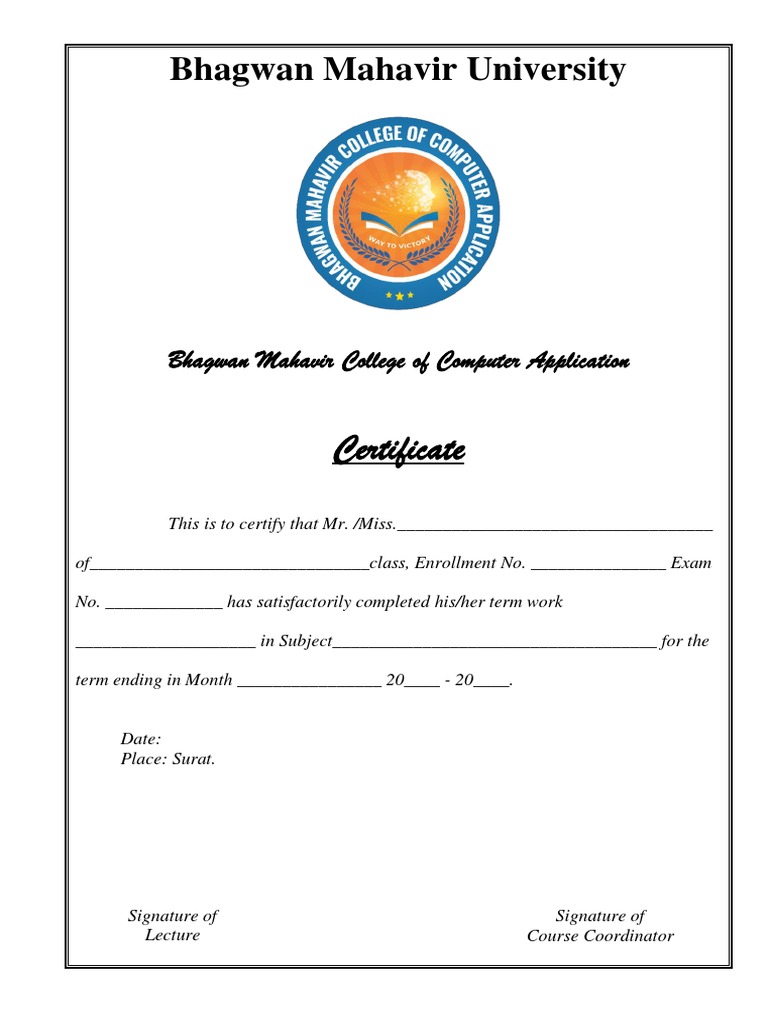 Problem Sheet Certificate | PDF | Business | Finance & Money Management