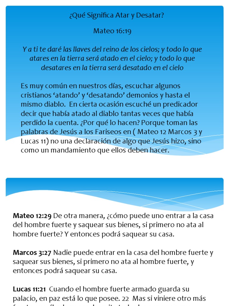 Significado Bíblico de Atar y Desatar | PDF | Evangelio de Mateo | Jesús