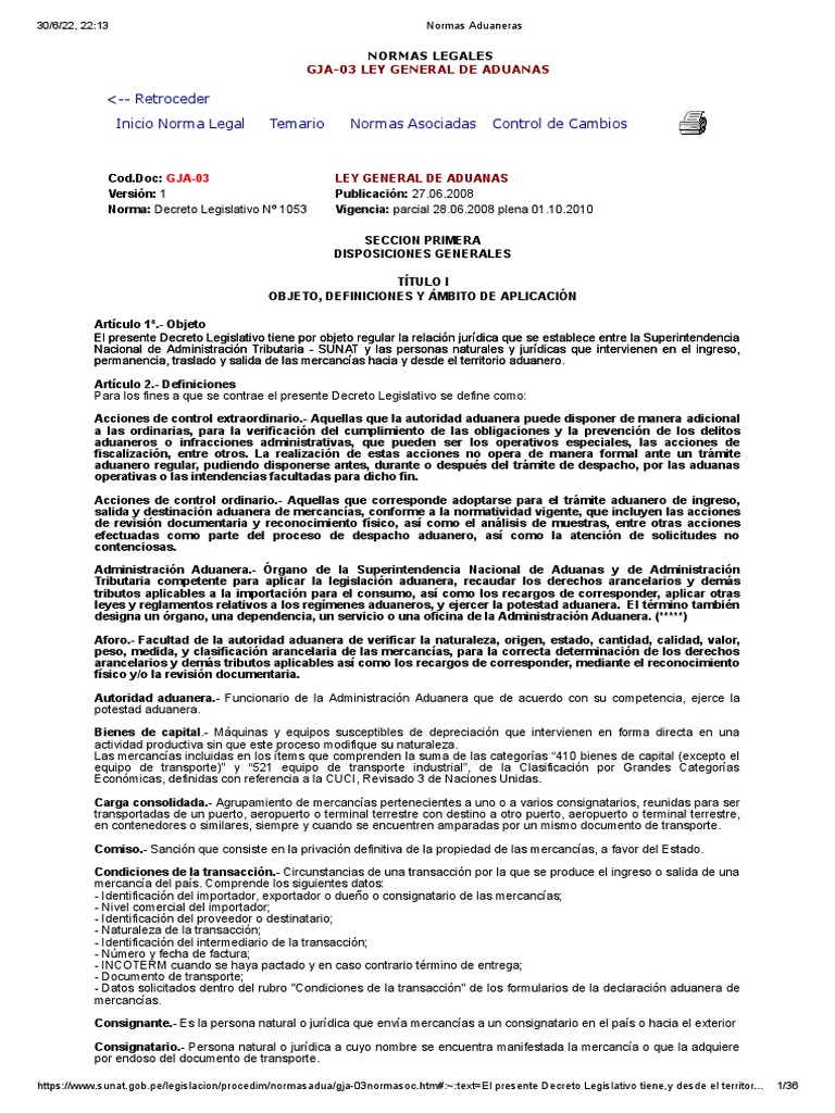 Normas Aduaneras PDF aduana Economias