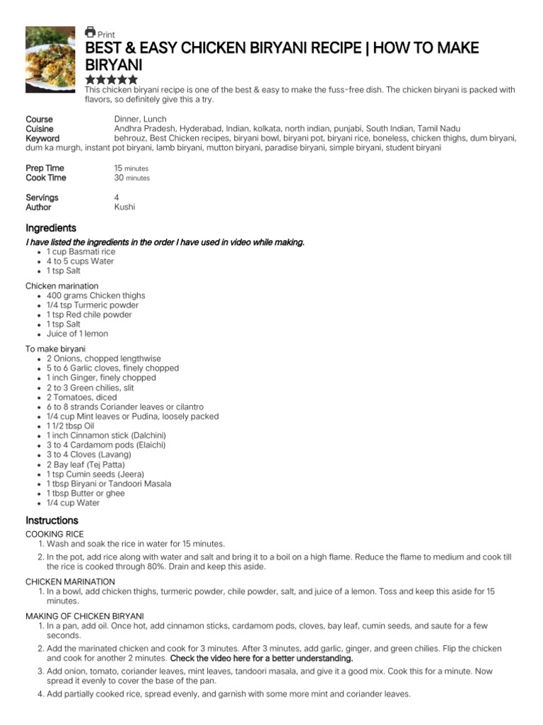 BEST & EASY CHICKEN BIRYANI RECIPE HOW TO MAKE BIRYANI Cook With