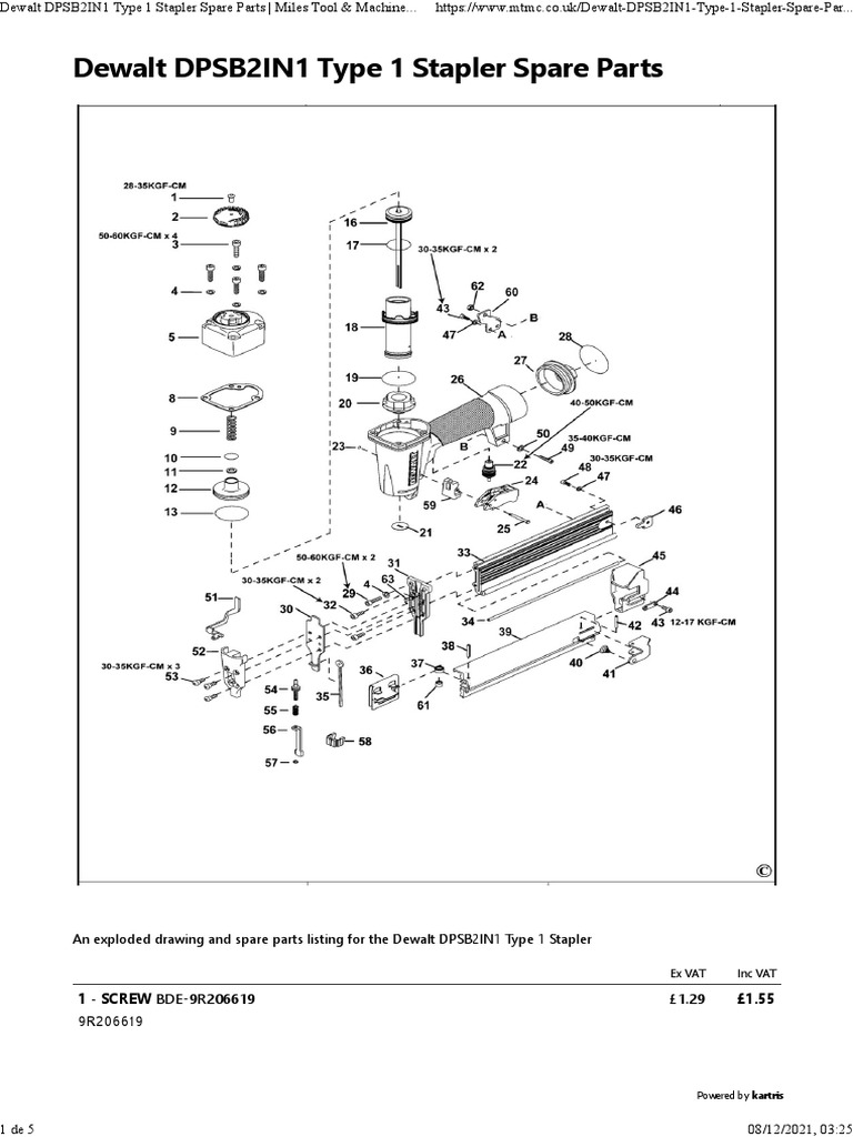 Dewalt Dpsb2in1 - XJ Exploded View & Parts | PDF | Screw | Manufactured ...