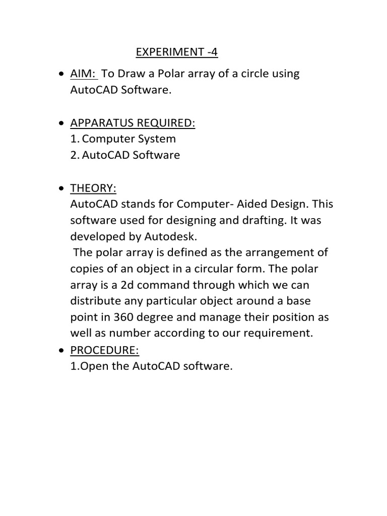 Polar Array Circle in AutoCAD Guide | PDF