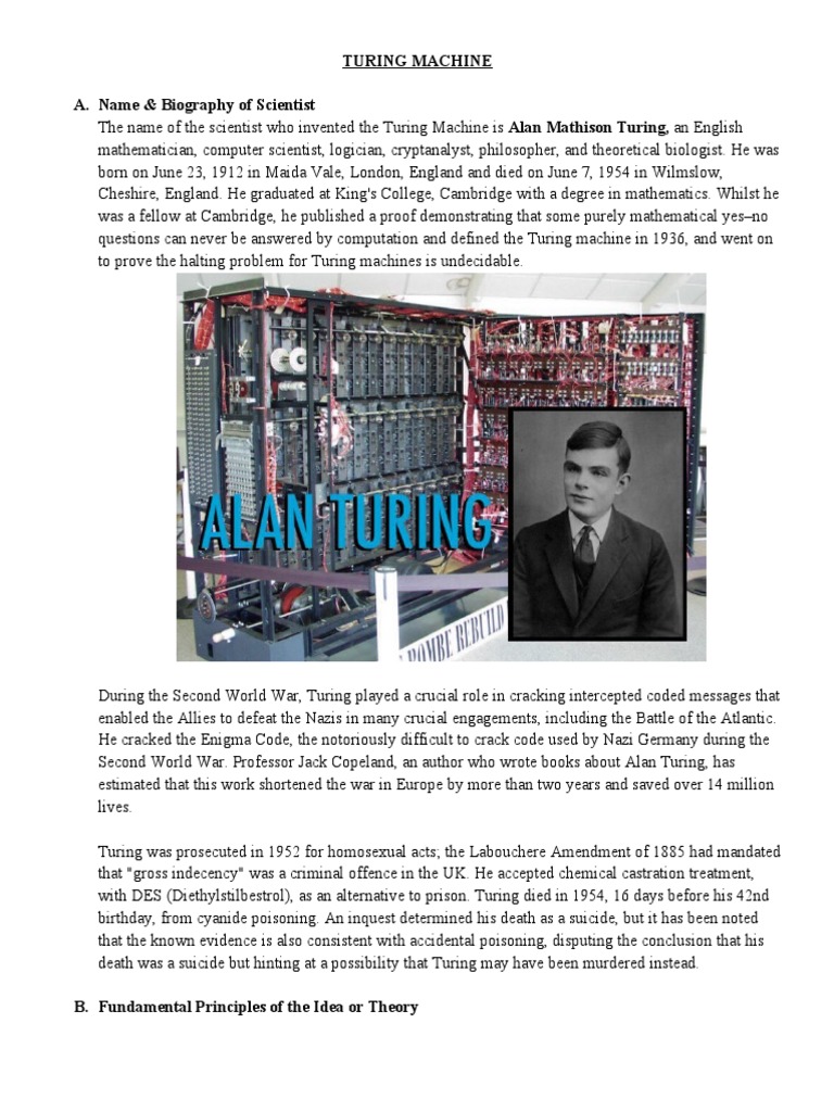 History TuringMachine Discussion Notes PDF Alan Turing Artificial
