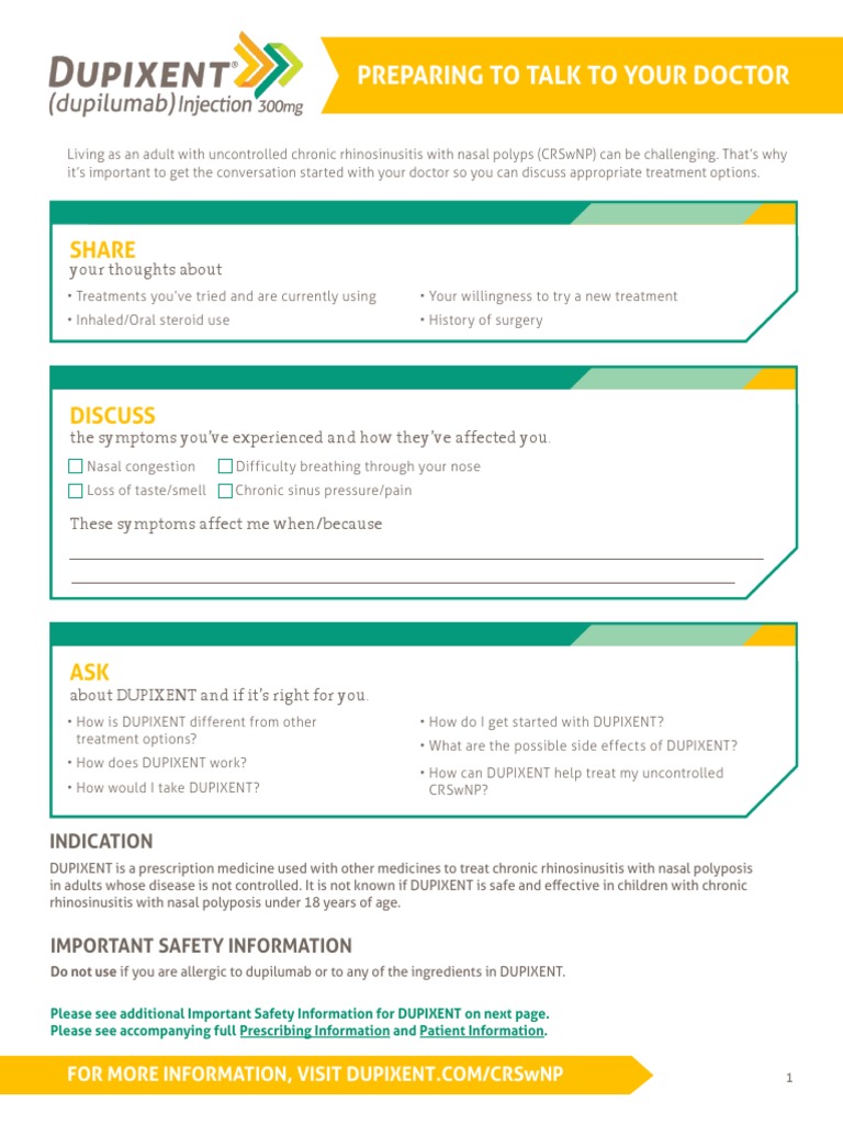 DUPIXENT-Doctor-Discussion-Guide | PDF | Asthma | Immunology