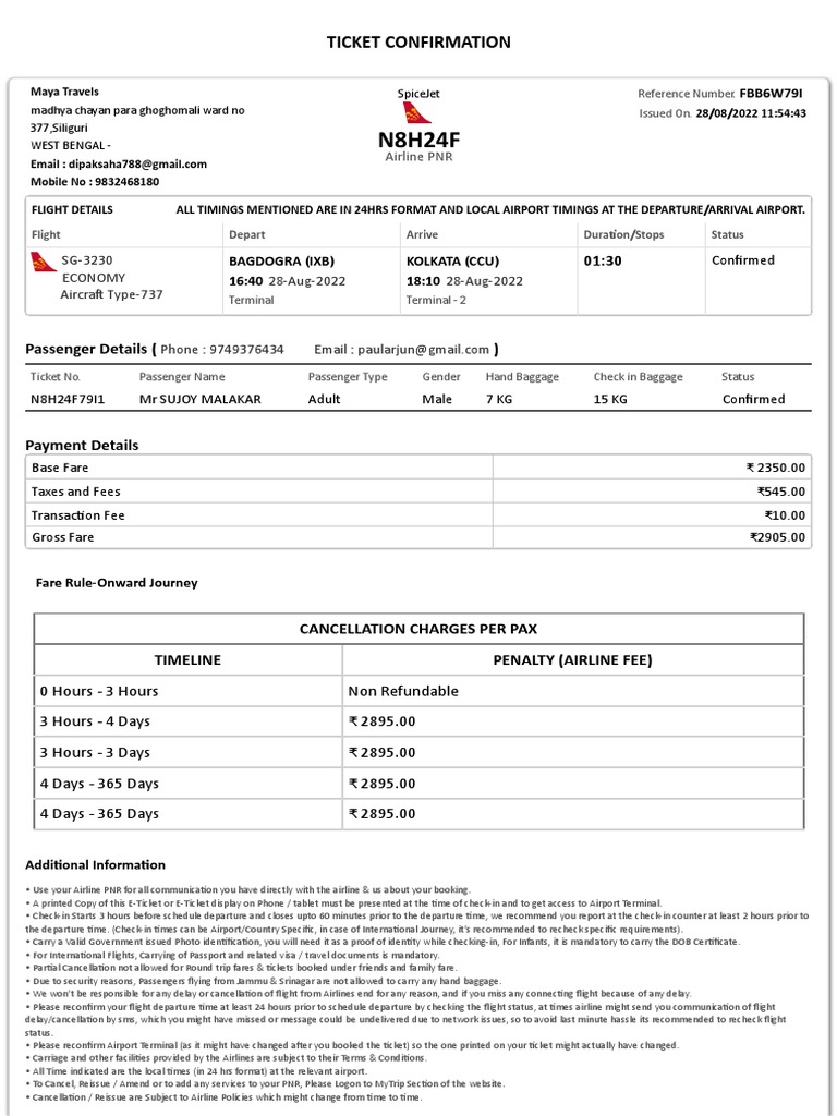 Ticket Confirmation PDF Airport Service Industries