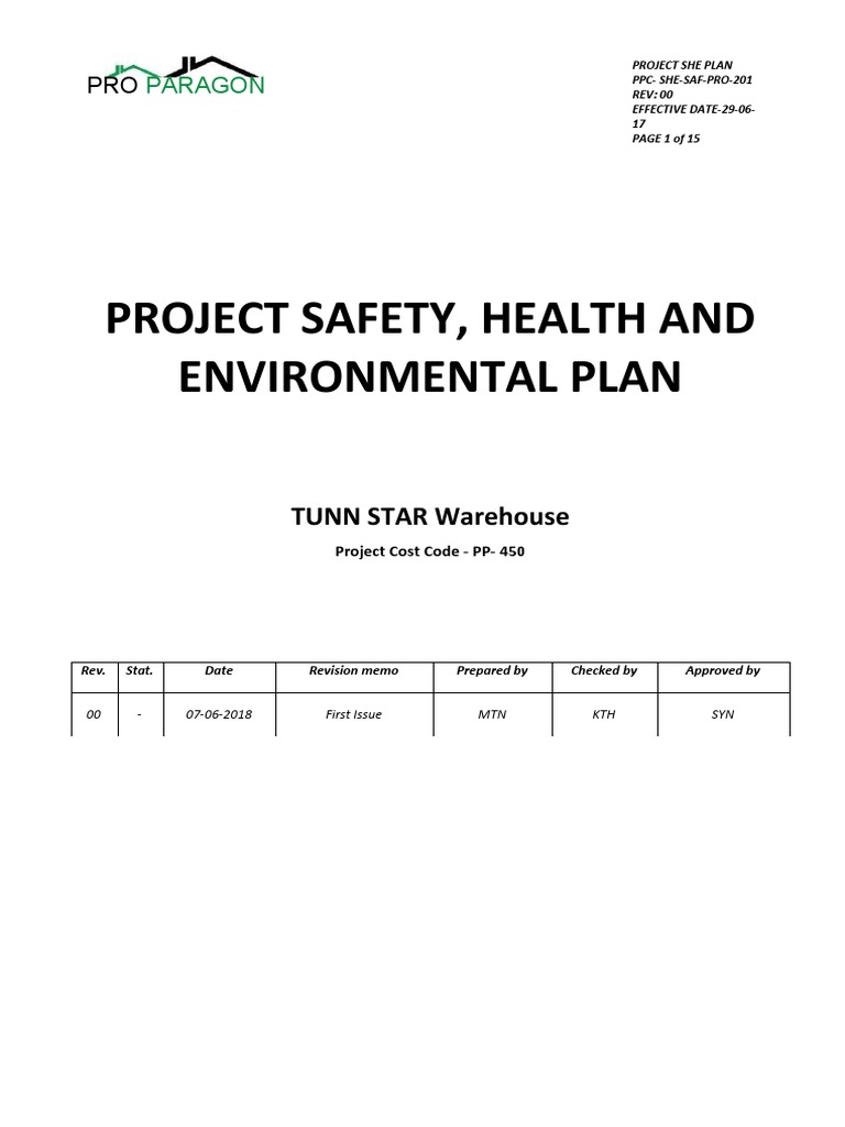 Project EHS Plan | PDF | Personal Protective Equipment | Occupational ...