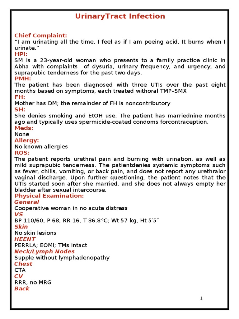 UTI PDF Urinary Tract Infection Herpes Simplex